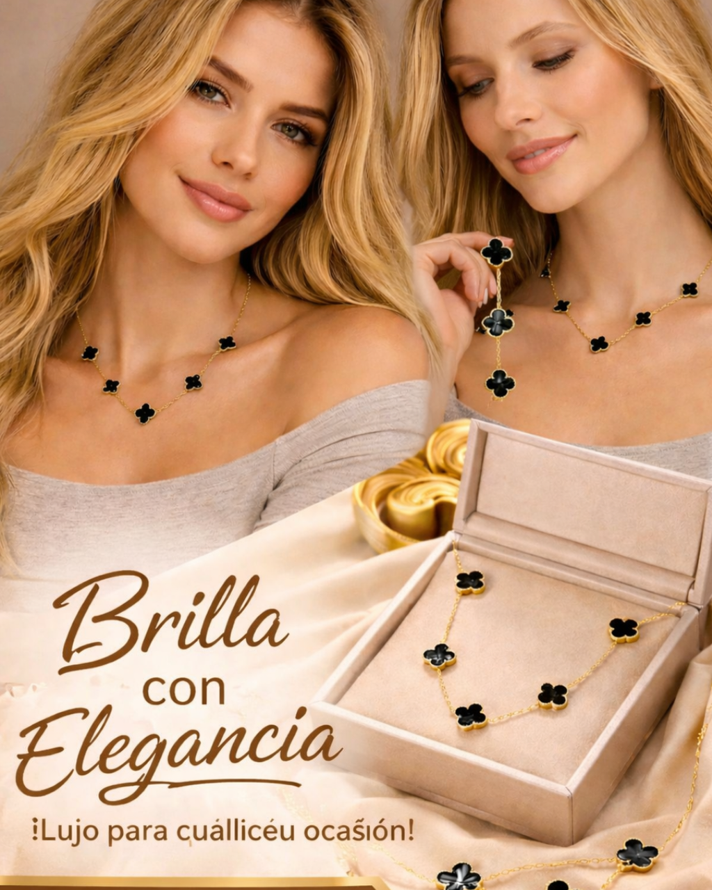COLLAR TRÉBOL MÁGICO - COMPRA 3 Y LLÉVATE + 3 GRATIS SOLO HOY ☘️💎✨🎁🔥