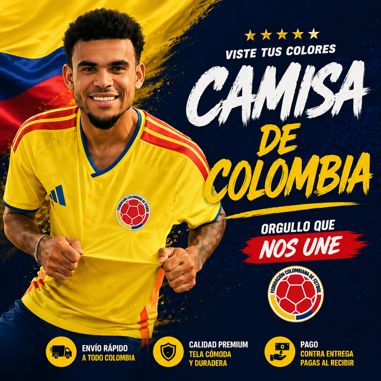 CAMISETA OFICIAL COLOMBIA 2026 🇨🇴 - ¡HASTA 30% OFF SOLO HOY! 🔥